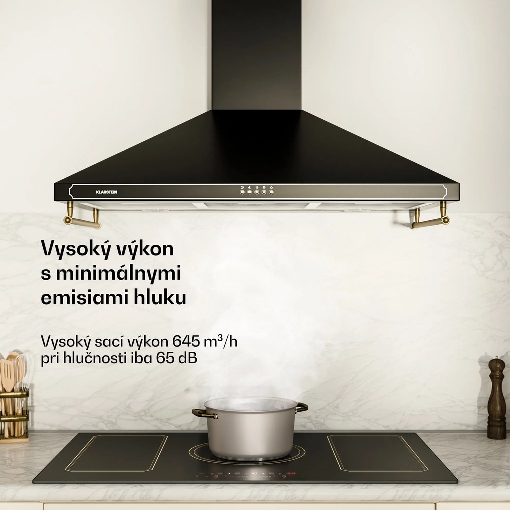 Klarstein Victoria 90, digestor, 90 cm, nástenný, 644,5 m³/h, LED, retro dizajn, slonovinový