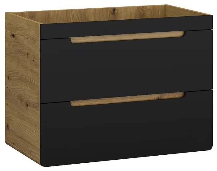 Skrinka Bronx 80 dub artisan-čierna matná