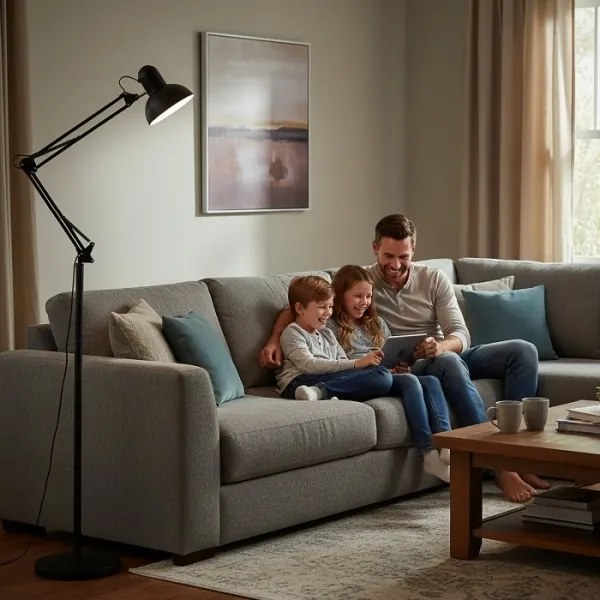 Flexibilná stojacia lampa AURIQ 1xE27/60W/230V 184 cm čierna