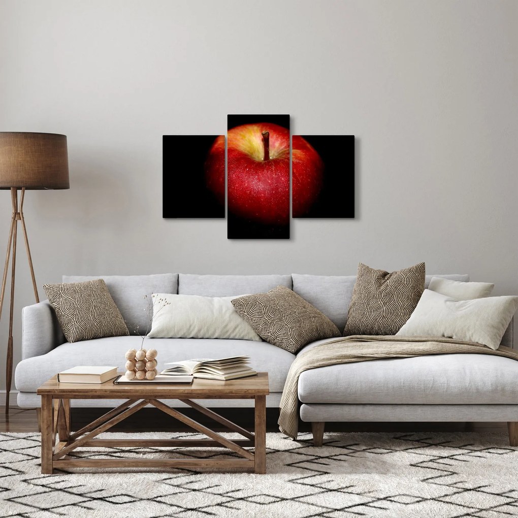 Obraz jablká na čiernom pozadí (90x60 cm)