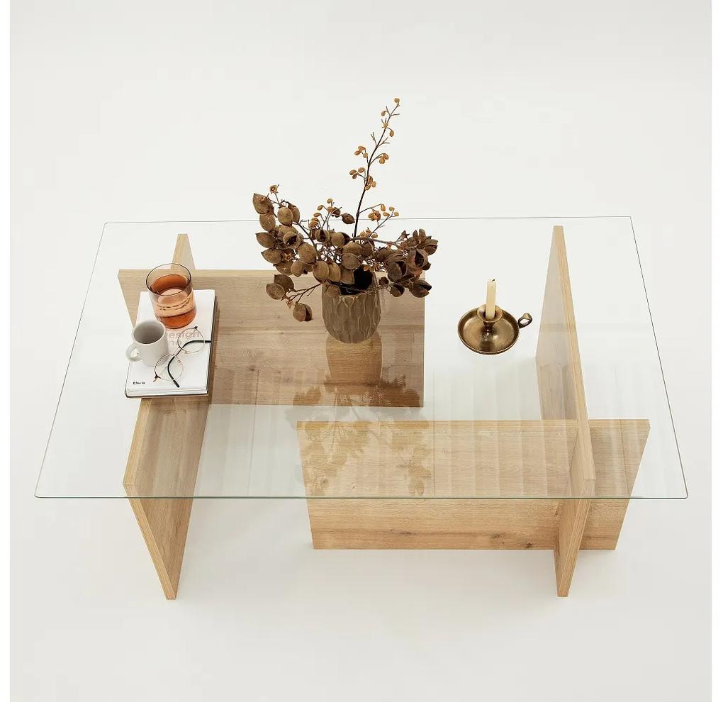 Dizajnový konferenčný stolík Belicia 105 cm vzor zafírový dub