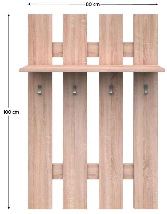 Vešiak TOPTY 80 typ 29, dub Sonoma