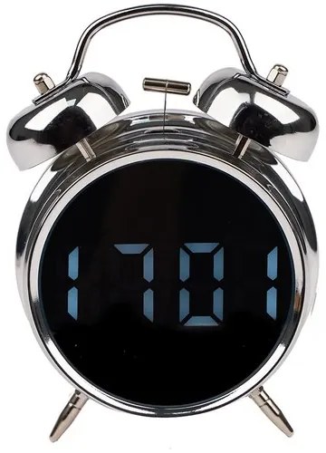 Izoxis 26337 Digitálne LED hodiny v štýle retro budíka, strieborné