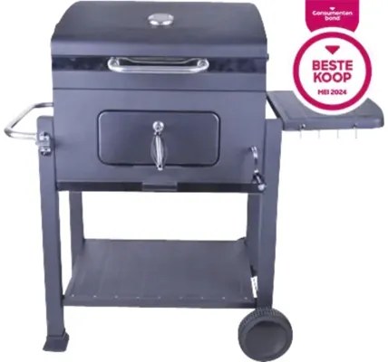 Gril na drevené uhlie Montreal 117,5x66x107,5 cm oceľ čierny