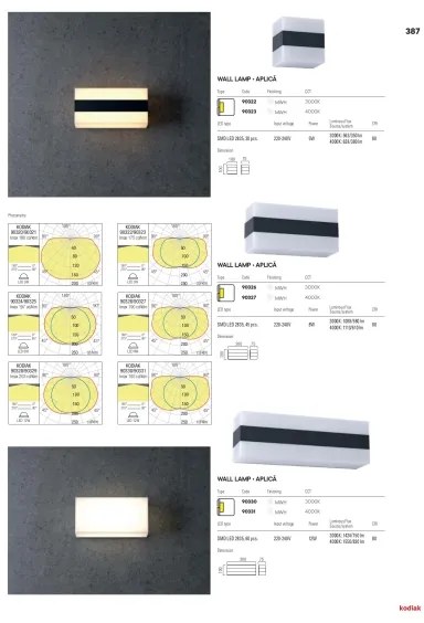 Redo 90322 - LED Vonkajšie nástenné svietidlo KODIAK LED/5W/230V IP65 biela/čierna