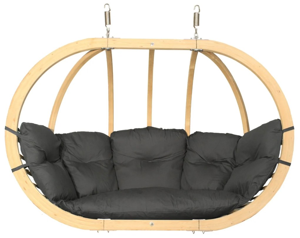 Dvojité závesné hojdacie kreslo O-Zone Premier Swing Pod sivé