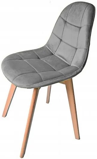 TRENDIE Zamatová stolička Montreal svetlo sivá