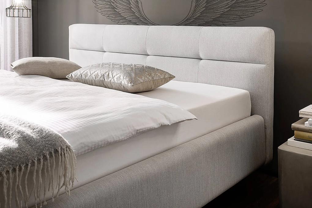 Čalúnená posteľ anika s úložným priestorom 160 x 200 svetlosivá MUZZA