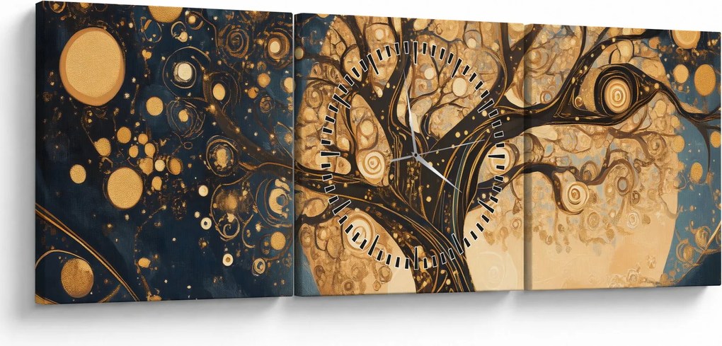 Obraz – Surrealistický strom (s hodinami) (90x30 cm)