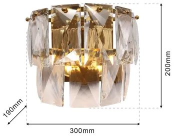 Krištáľové nástenné svietidlo CHELSEA 2xE14/40W/230V zlatá