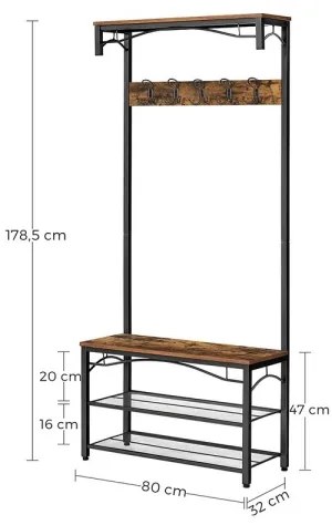 Stojanový vešiak NAVOR hnedá/čierna