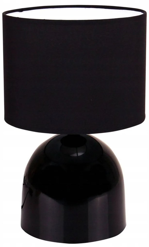 Stolná lampa Indigo, 1x textilné čierne tienidlo, čierna konštrukcia