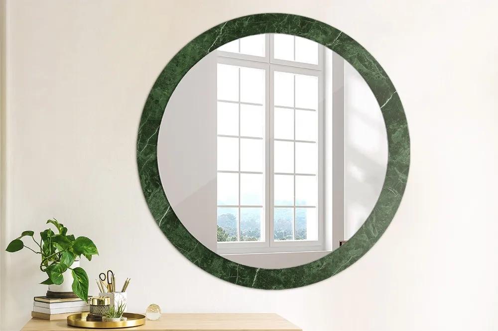 Okrúhle ozdobné zrkadlo na stenu Zelený mramor fi 90 cm