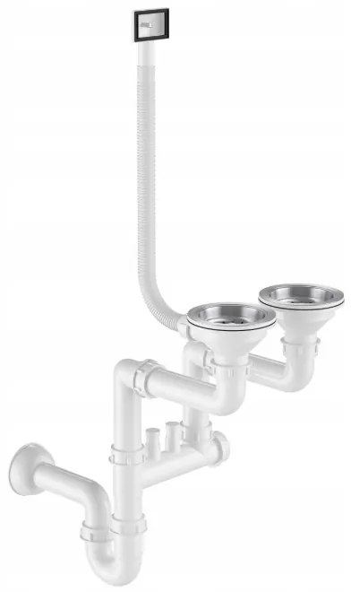 Erga HD, 1,5-komorový oceľový drez 610x510x210 mm s dávkovačom saponátu, oceľová, ERG-MLS-HD6151