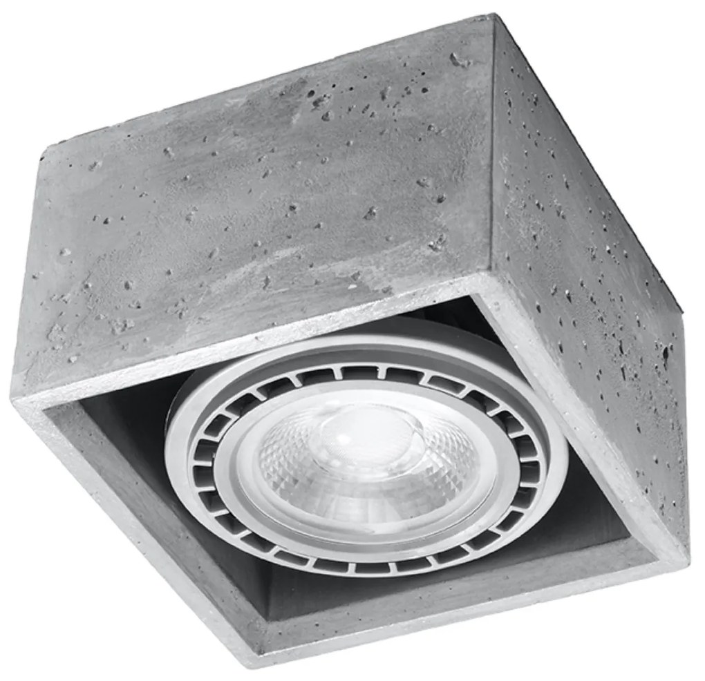 Stropné svietidlo Quatro, 1x betónové tienidlo