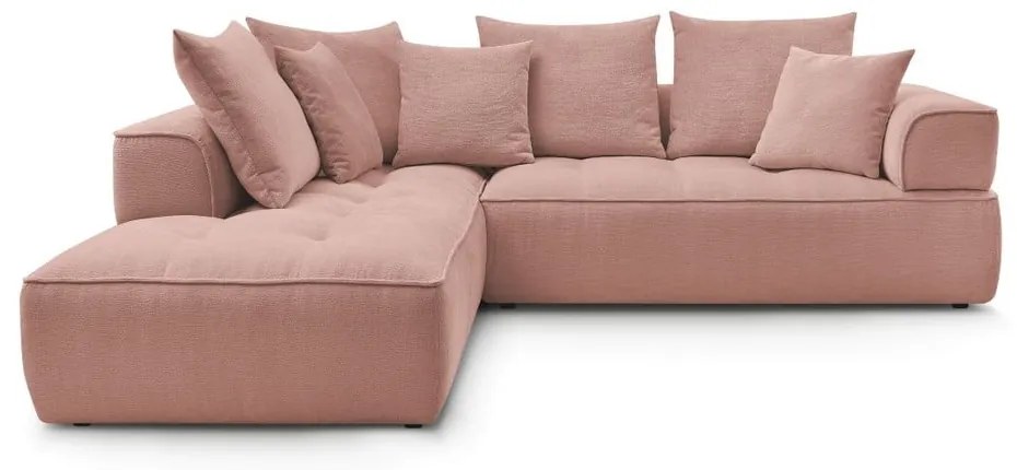 Ružová ženilková rohová pohovka (ľavý roh/do L) Whesley – Bobochic Paris