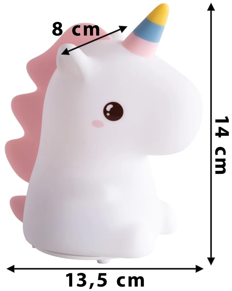 Detská stolná LED lampa Unicorn biela