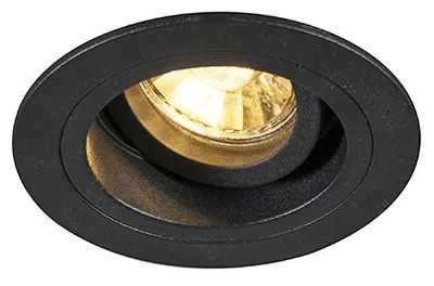 Sada 6 moderných zapustených bodových svetiel čierna 9,2 cm otočné a naklápacie - Chuck