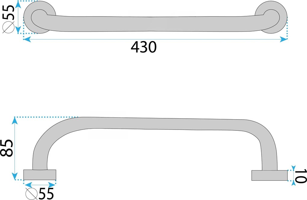 Madlo REA-98056 40 cm, chróm