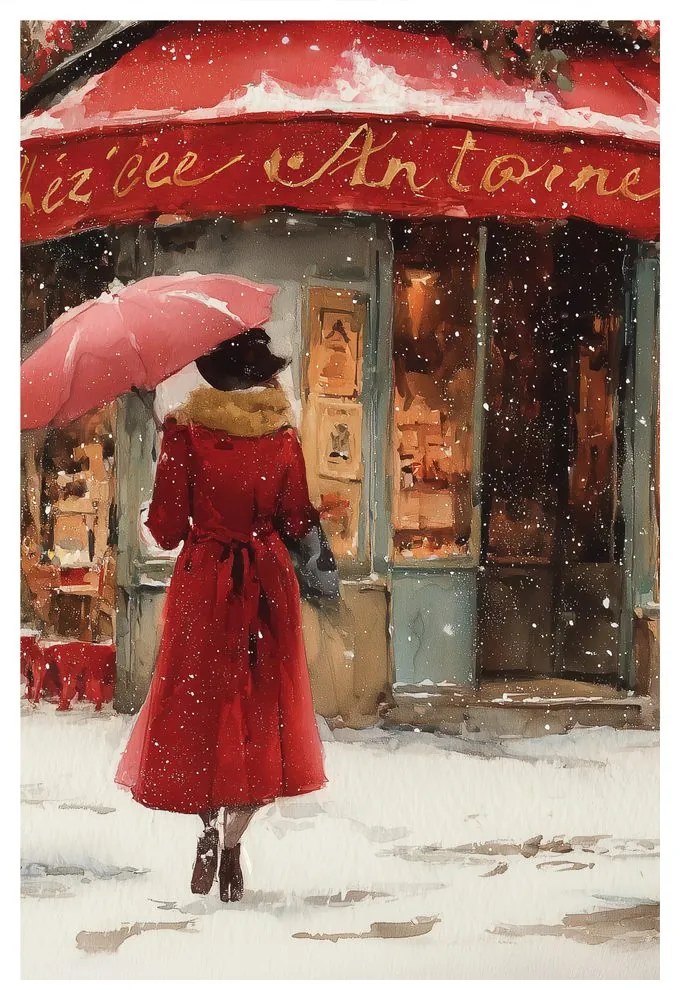 Obraz zimná elegancia v červenej