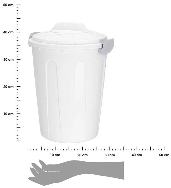 Odpadkový kôš 23L s vekom biely