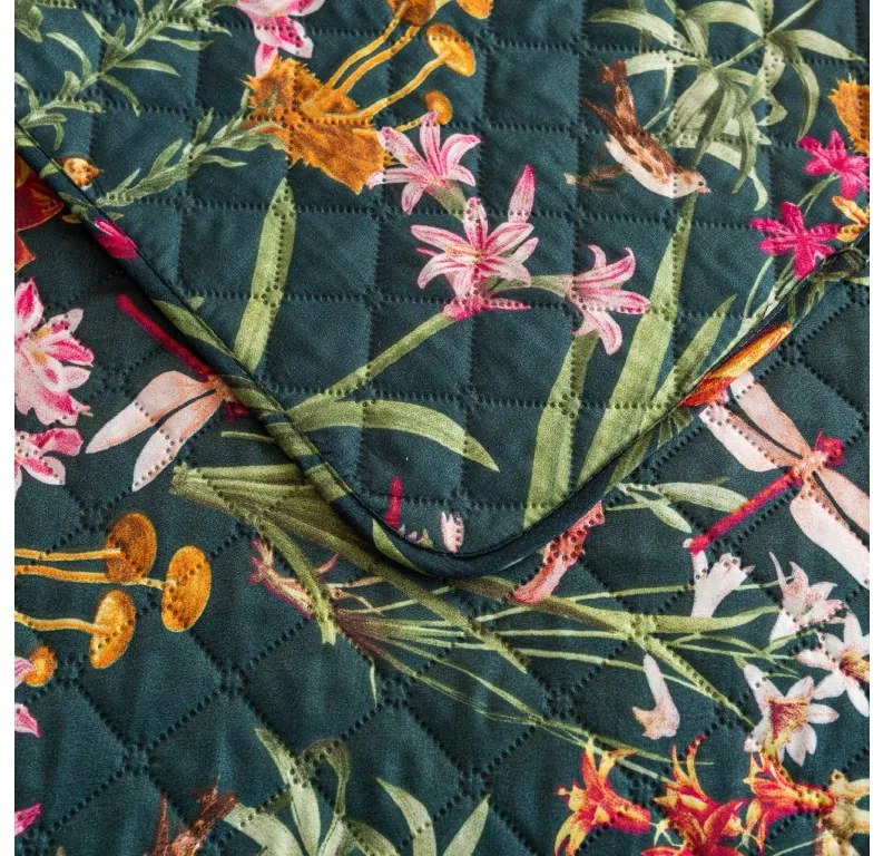 Prehoz na posteľ MYSTIC GARDEN tmavozelený Rozmer: 220 x 240 cm