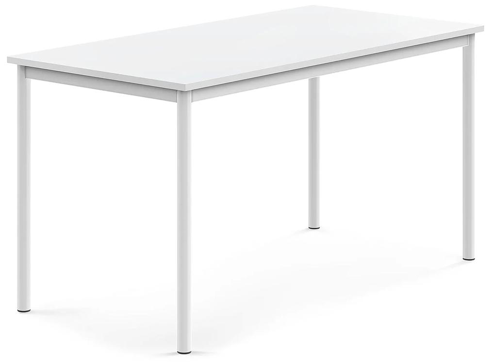 Stôl SONITUS, 1400x700x720 mm, HPL - biela, biela