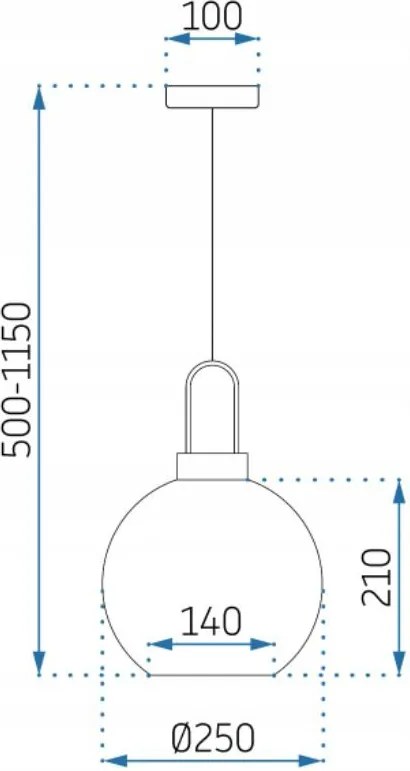 Toolight Toolight, sklenené guľové závesné stropné svietidlo 25 cm APP630-1CP, zlatá, OSW-05635