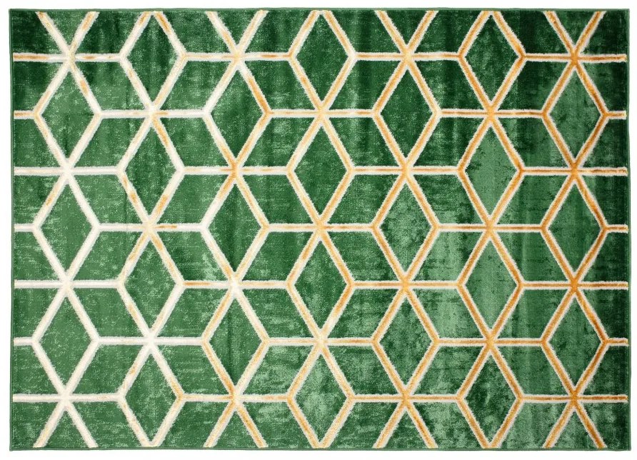 Moderný zelený koberec s originálnym geometrickým vzorom Šírka: 140 cm | Dĺžka: 200 cm