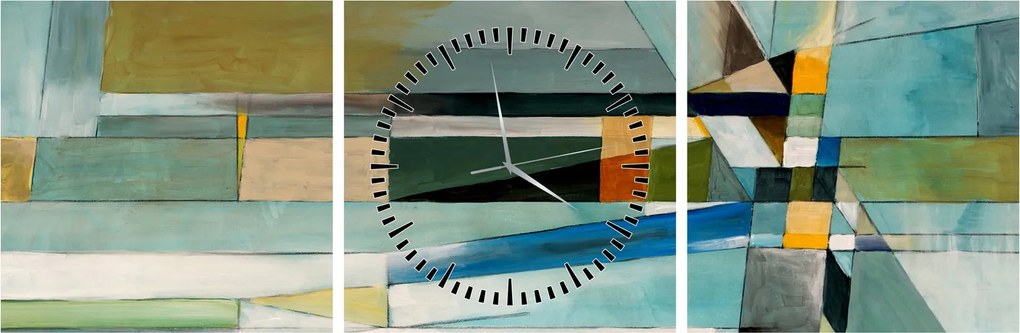 Obraz - Abstrakcia (s hodinami) (90x30 cm)