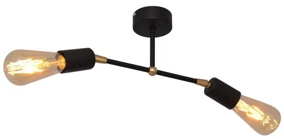 Prisadený luster ROSETTE 2xE27/15W/230V čierna/zlatá