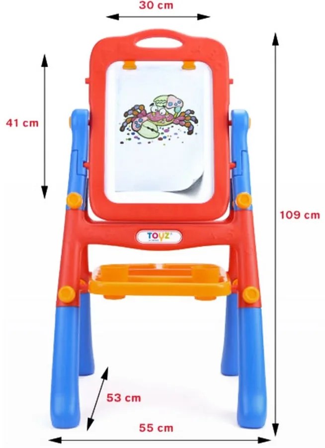 Obojstranná edukačná tabuľa Toyz red