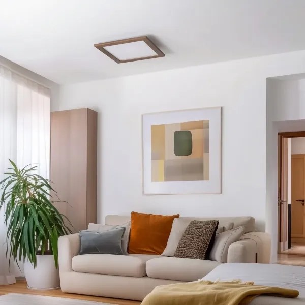 Brilagi -LED Stropné svietidlo SLIMFRAME WOOD LED/36W/230V 49,5x49,5 cm tm.hnedá