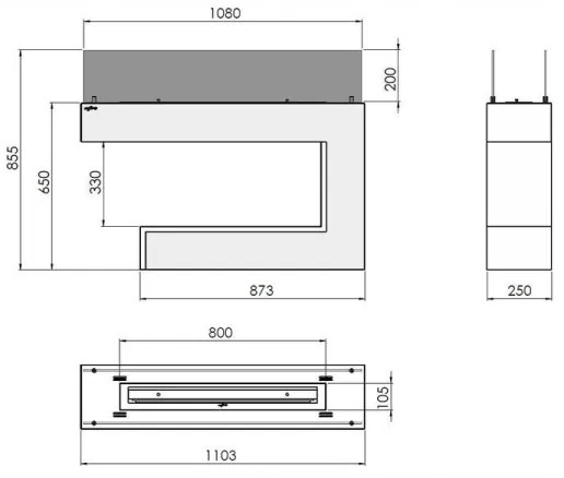 InFire - BIO krb 110x85,5 cm biela