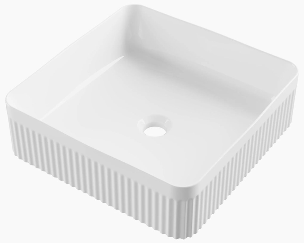 Gamma Frezja, štvorcové umývadlo na dosku 405x405x130 mm, biela lesklá, GMA-UC-FREZJAK