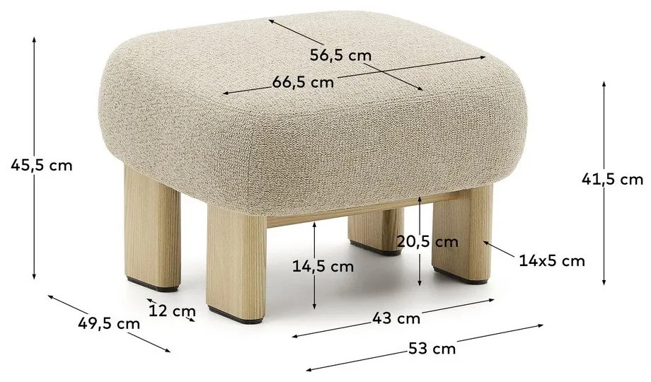 Béžová ženilková podnožka Nema – Kave Home