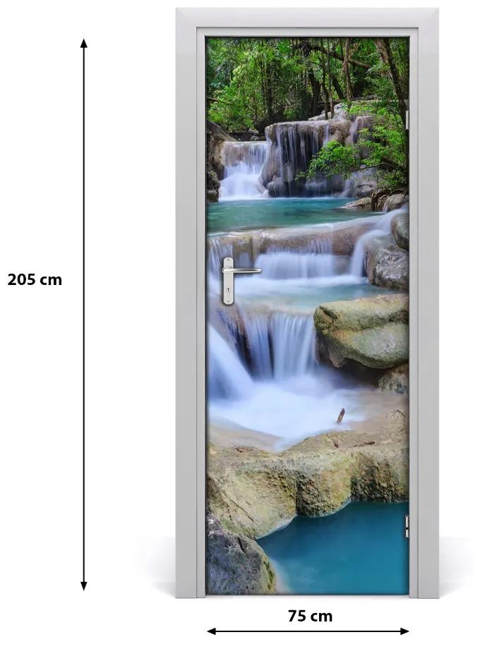 Fototapeta na dvere vodopád Thajsko 75x205 cm
