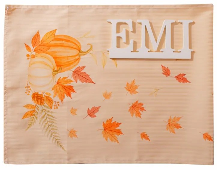 Obrus damaškový Tekvice 35x180 cm EMI