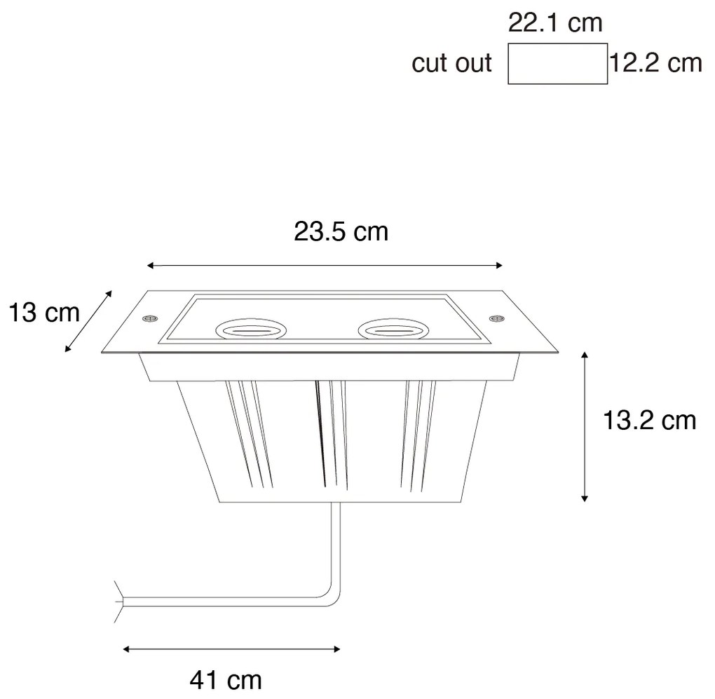 Inteligentné zemné bodové svietidlo oceľové 2-svetlá nastaviteľné IP65 vrátane Zigbee GU10 - Oneon