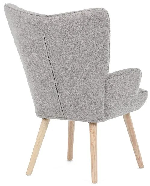 BONTEC Kreslo ušiak, šedá látka, AK-309 GREY2 Farba: Biela