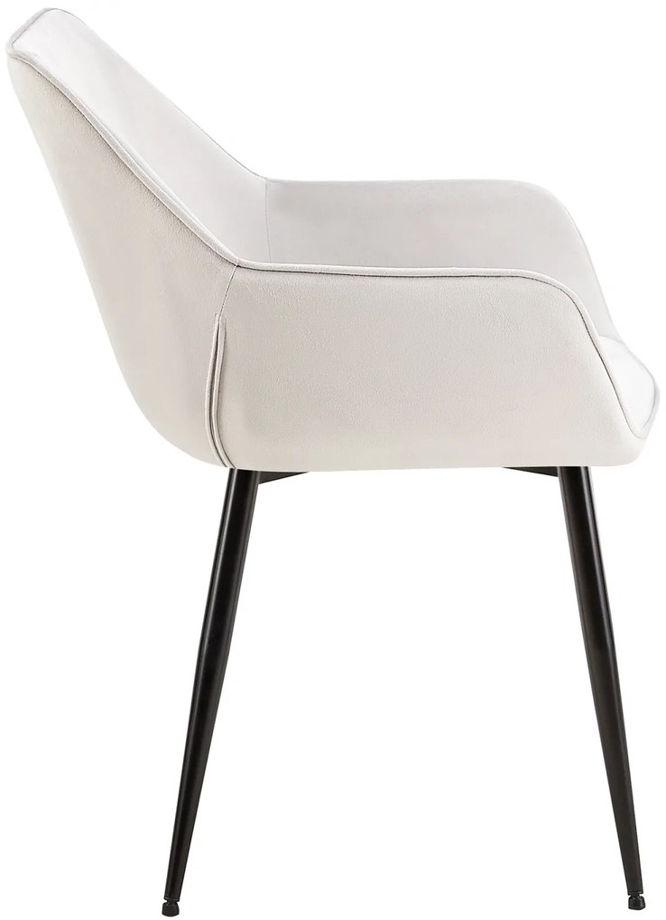 Jedálenská stolička Vessa - zamat - svetlo šedá