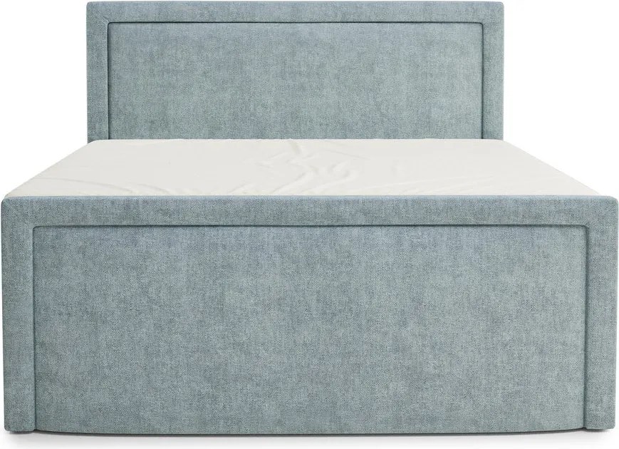 Svetlomodrá boxspring posteľ s úložným priestorom 200x200 cm Fresco – Maison de Rêve