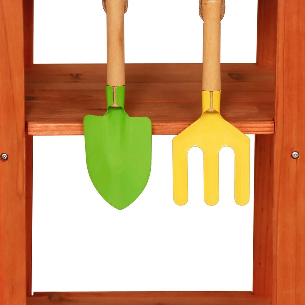 KIK Drevená záhradná kuchyňa na kolieskach príslušenstvo kohútik vonkajšie Lulilo Sableto 116 cm