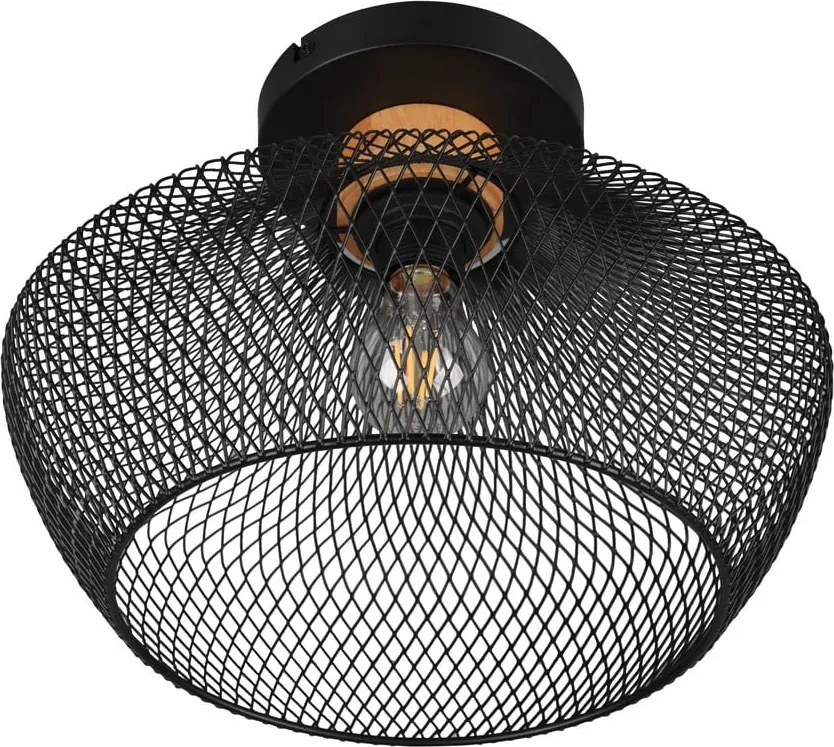 Čierne stropné svietidlo s kovovým tienidlom ø 35 cm Valeria – Trio