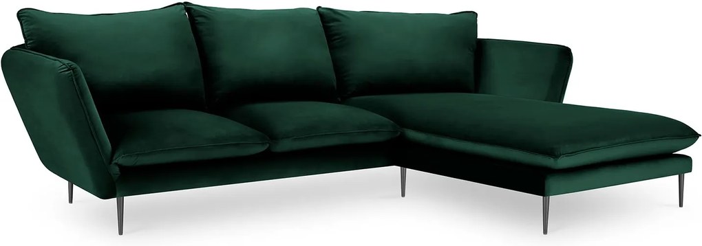 MAZZINI SOFAS Zamatová štvormiestna rohová pohovka Acacia pravý roh 250 × 165 × 96 cm