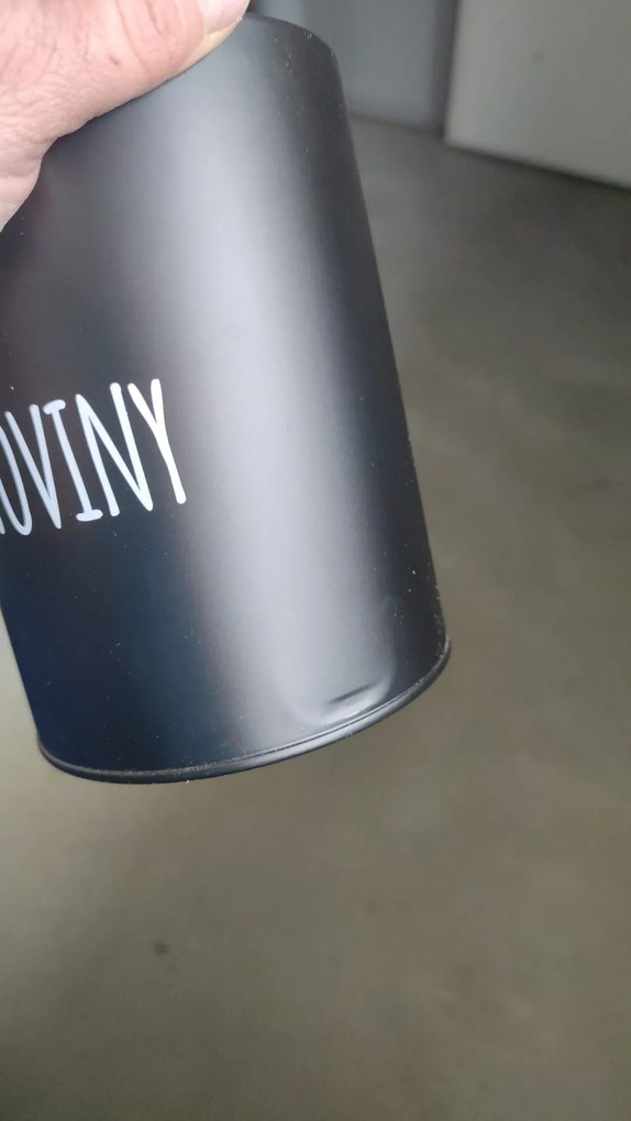 Orion 2. akosť - Dóza na potraviny, plechová, čierna, s bambusovým vekom, 2,3l, CESTOVINY