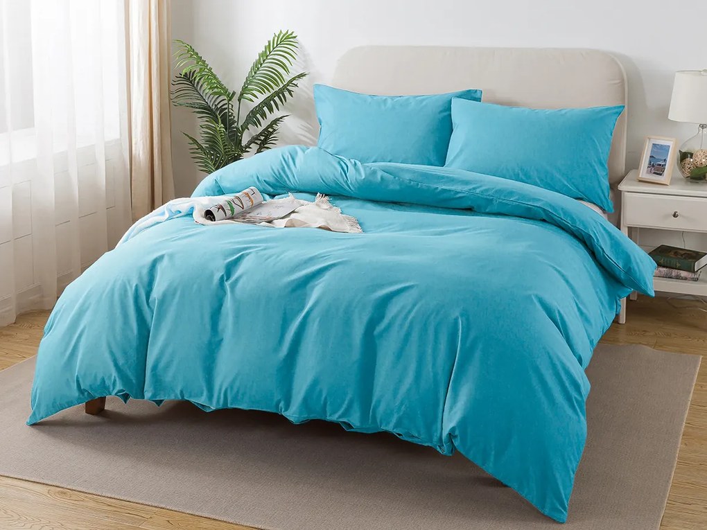 XPOSE® Bavlnené Renforcé obliečky EVITA na dve lôžka - azúrové