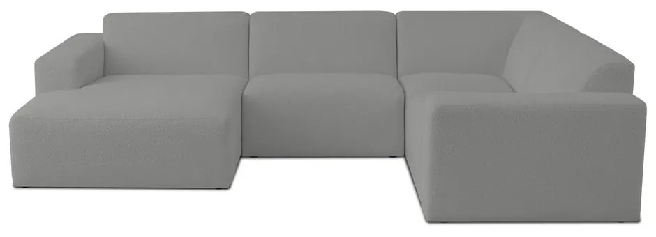 Sivá rohová pohovka z textílie buklé (do "U") Roxy – Scandic