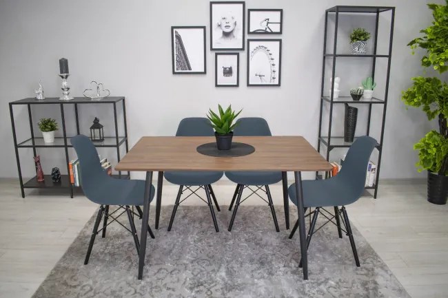 Set jedálenských stoličiek OSAKA tmavo sivé (čierne nohy) 4ks