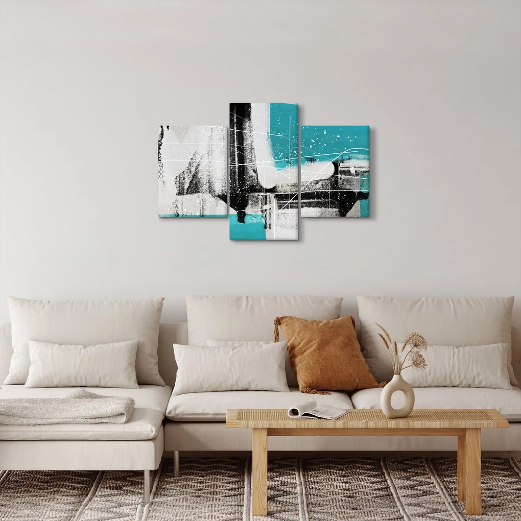 Obraz - Tyrkysová abstrakcia (90x60 cm)